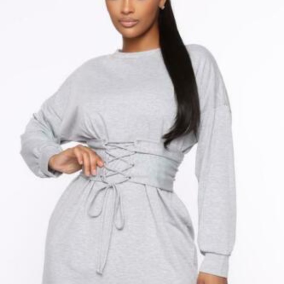 Fashion Nova Dresses & Skirts - Fashion Nova Womens NWT Do The Things You Do Dress in Grey Size Small